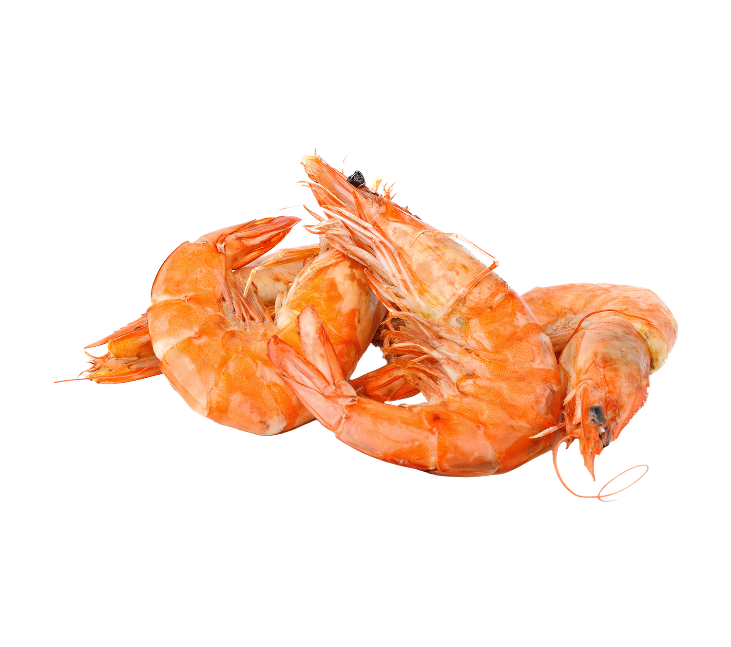 A pile of cooked shrimps in their shells