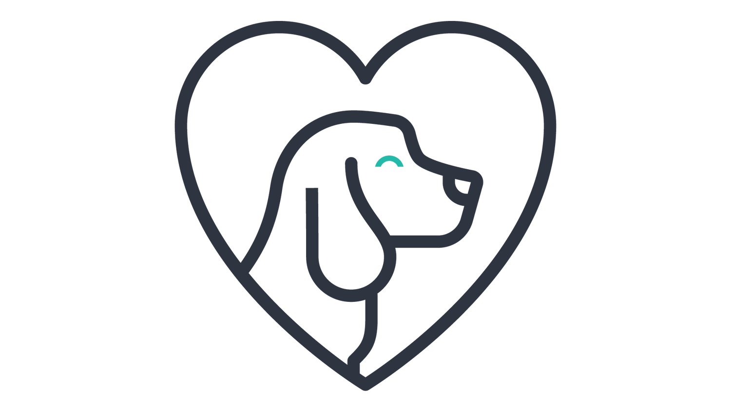 Icon of a dogs head in a heart shape